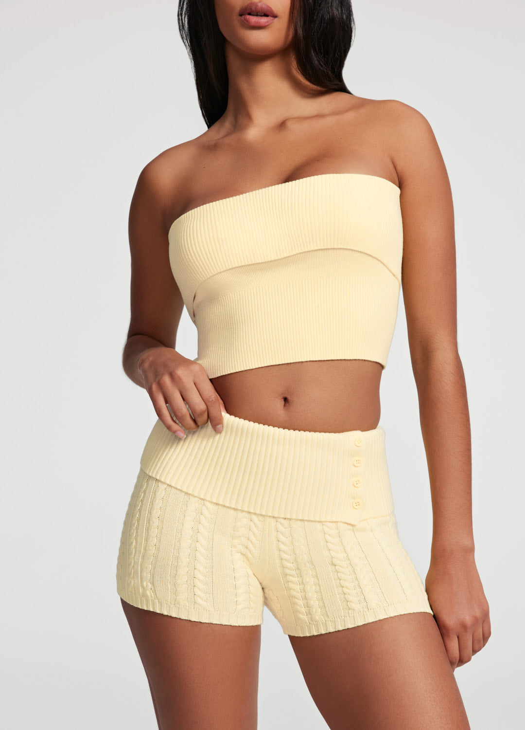 美品★MEDI PURIPURI SHORT KNIT TOP MEDI PURIPURI SHORT KNIT TOP