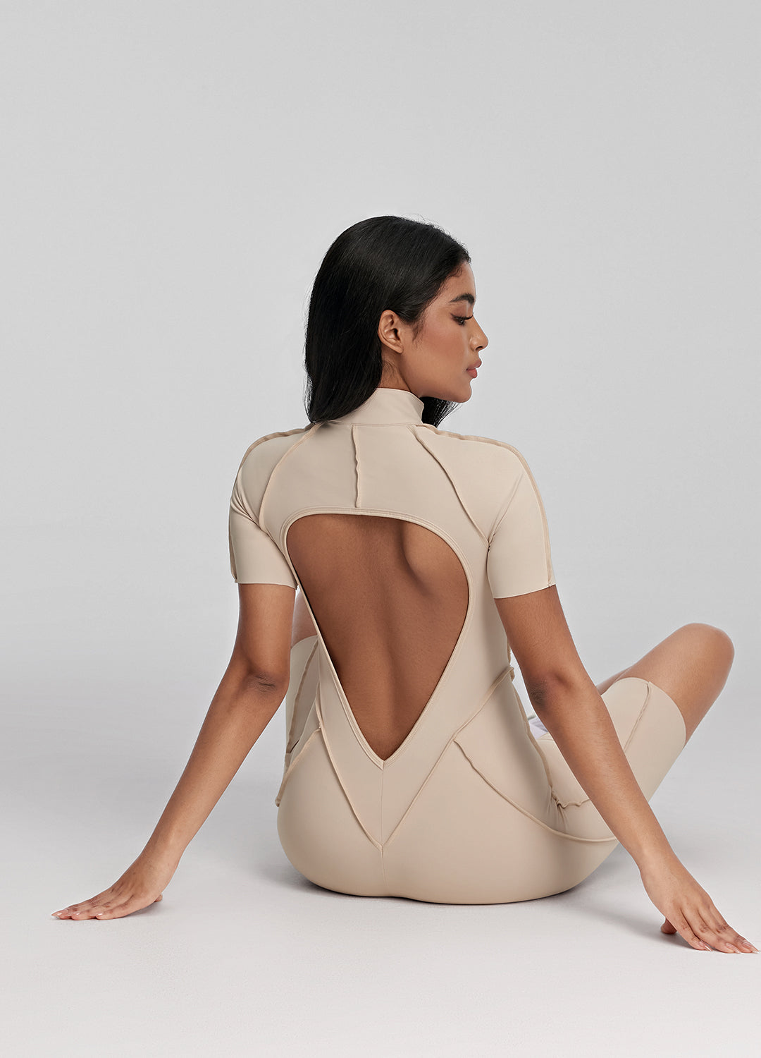 Sleek Shorts Catsuit (Color: Oat Milk) | BetterMe Store