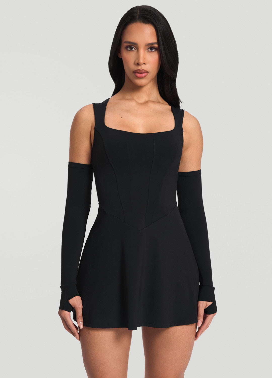 black corset dress in store CRYSTAL Corset Gown