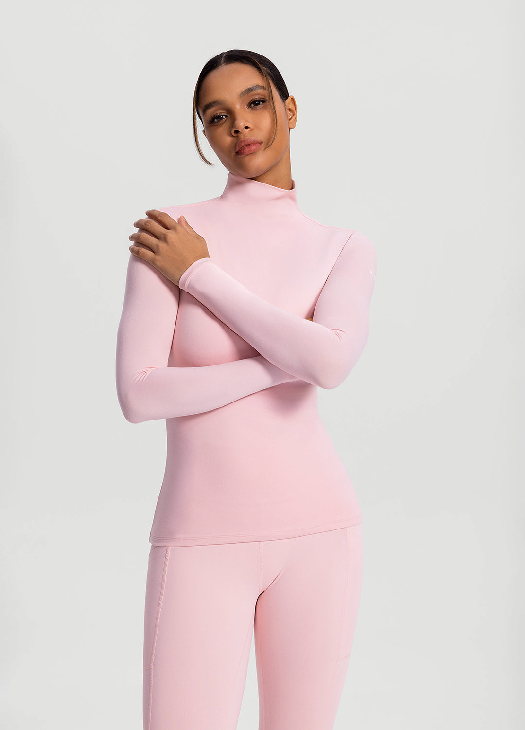 Becca Mock Neck Top (Pink Floral)