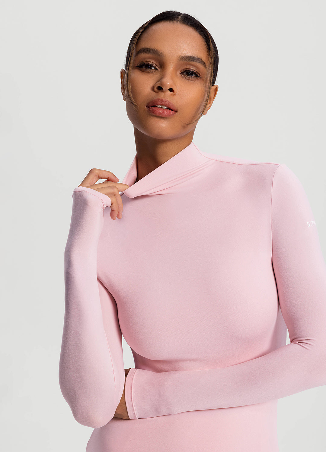 Mock Neck Long Sleeve Top (Color: Ballet Pink) | BetterMe Store