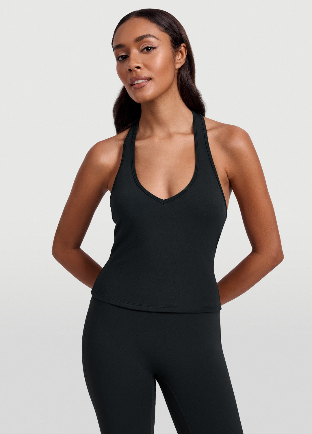Open Back Halter Tank Top (Color: Black) | BetterMe Store