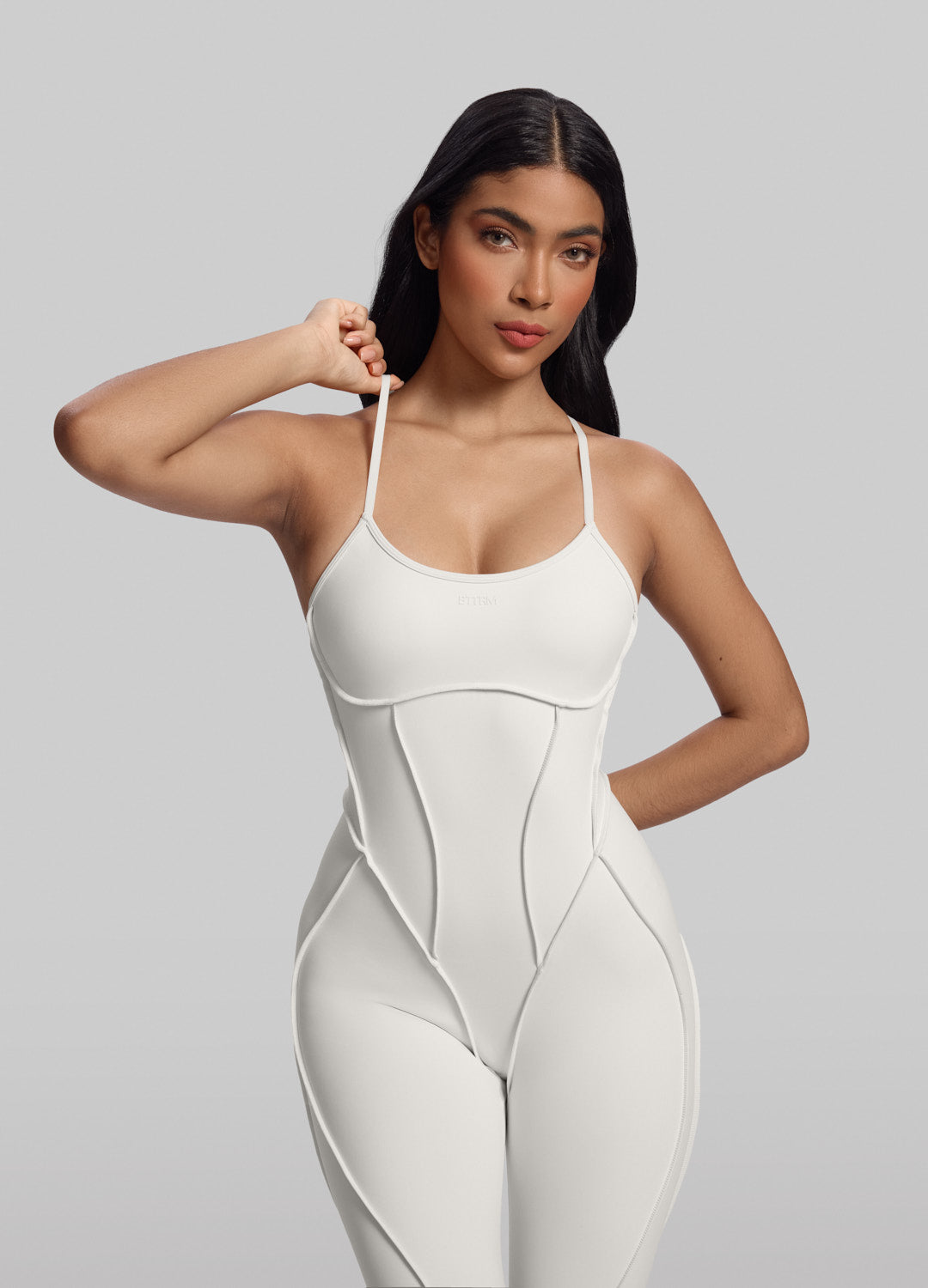Crossback Catsuit (Color: Ivory) | BetterMe Store