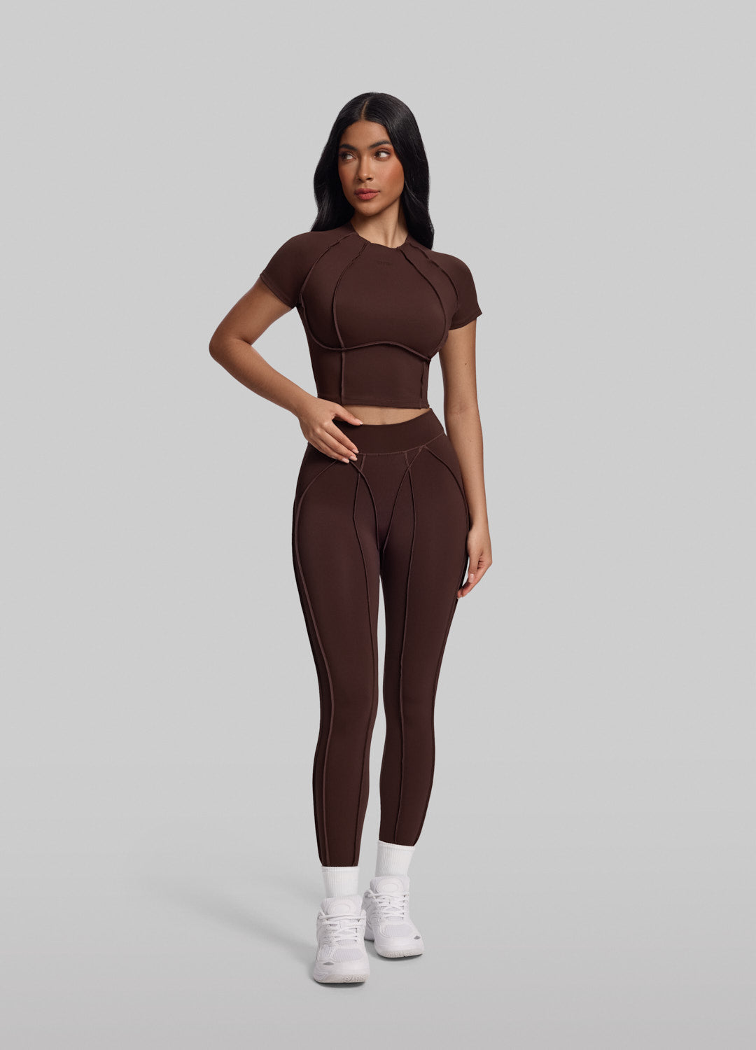 Contour Stitch Leggings (Color: Chocolate) | BetterMe Store