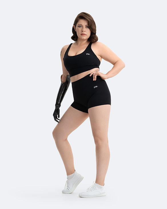 BetterMe Jet Black Strappy Back Top and Micro Shorts Sports Set for women – BetterMe  Store