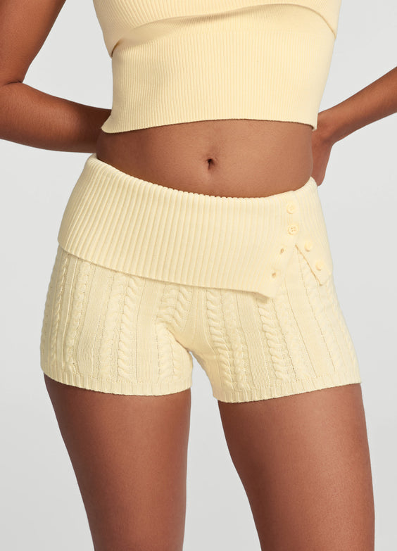 Cable Knit Micro Shorts