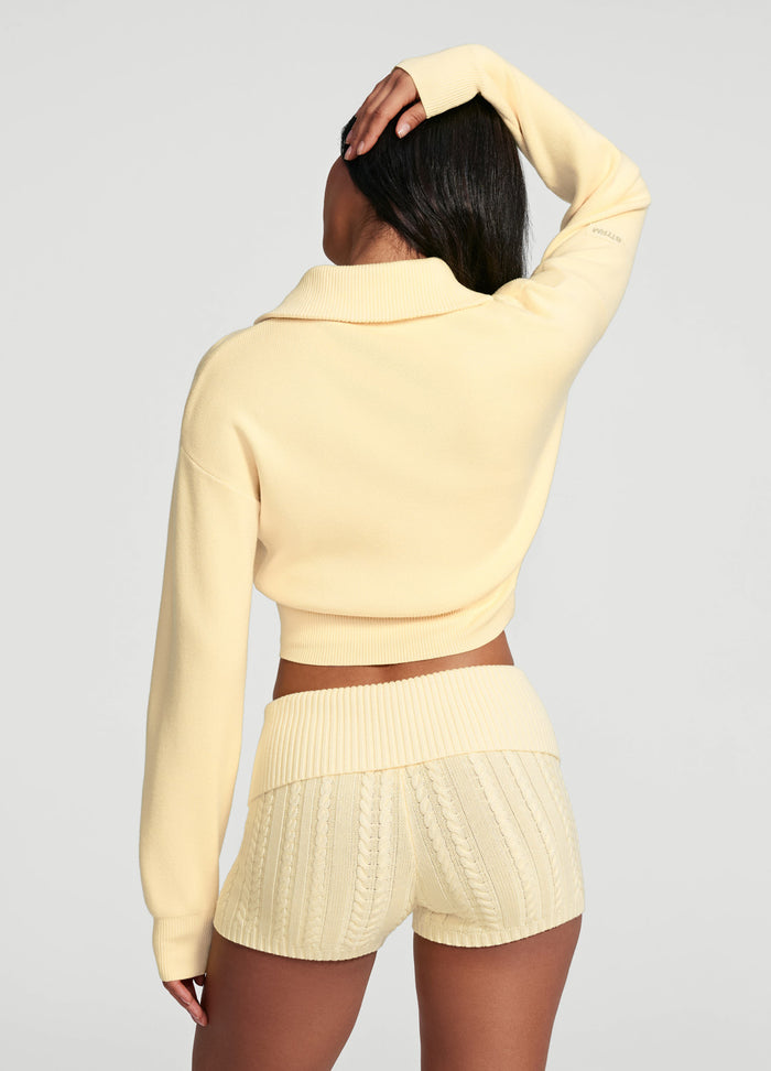 Knit Cropped Zip-Up Jacket