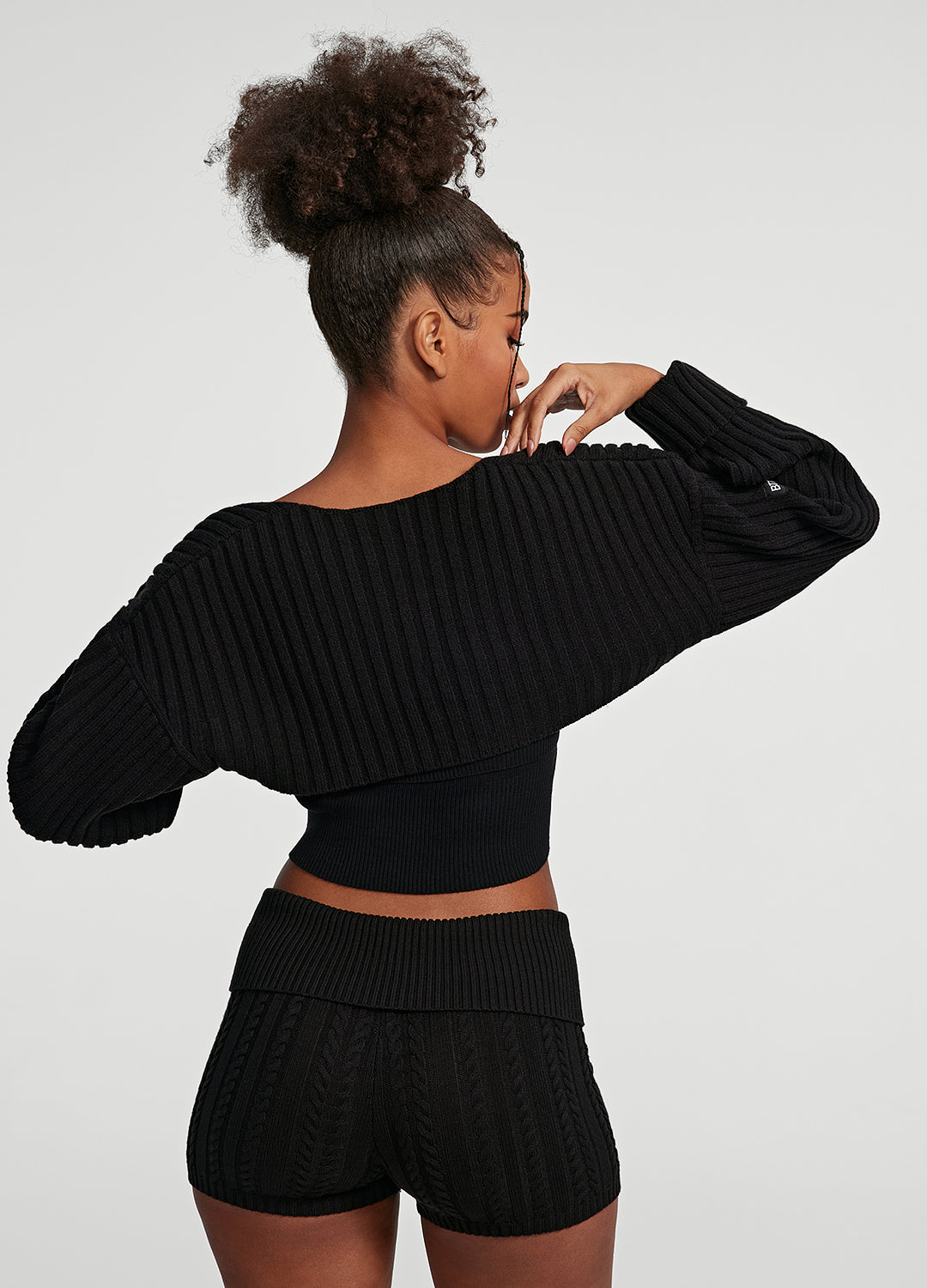 Ribbed Knit Shrug (Color: Black) | BetterMe Store