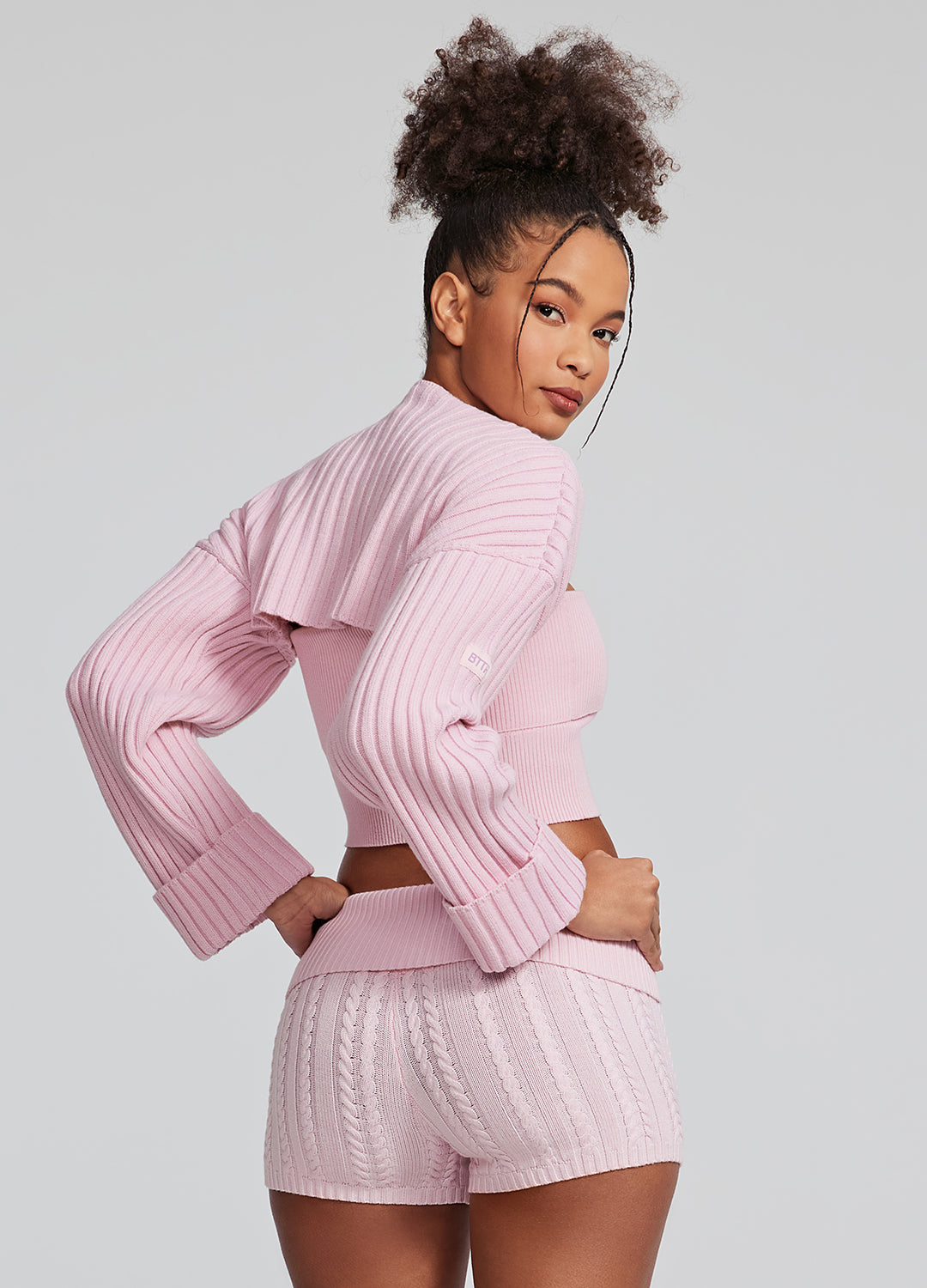 Ribbed Knit Shrug (Color: Ballet Pink) | BetterMe Store