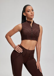 High-Neck Zip-Up Top