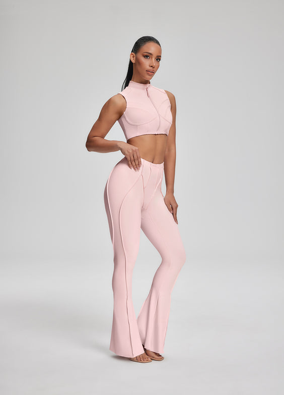 Top con Zip a Collo Alto