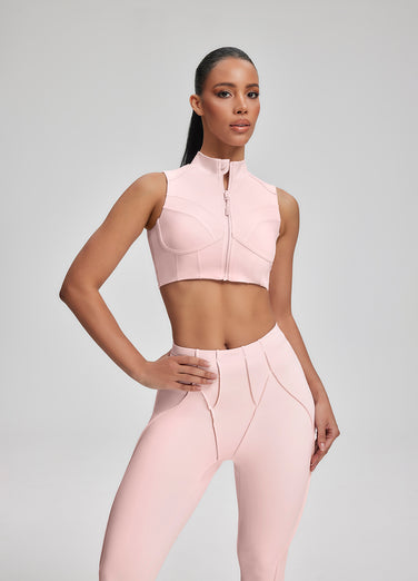 High-Neck Zip-Up Top