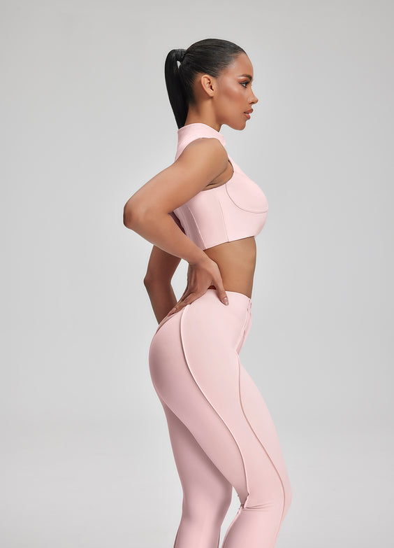 Top con Zip a Collo Alto