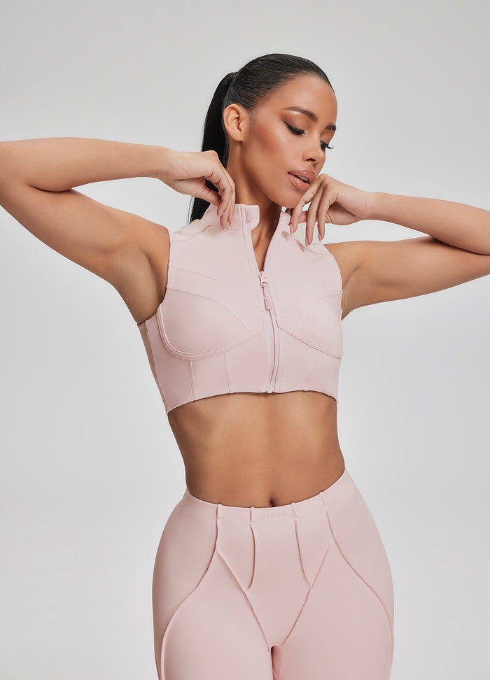 High-Neck Zip-Up Top
