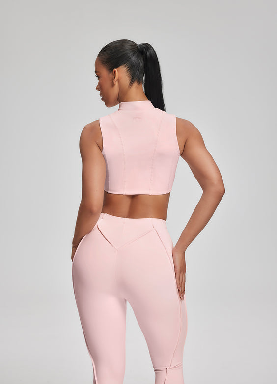 Top con Zip a Collo Alto
