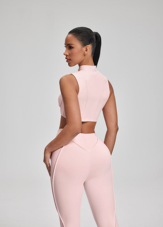 Top con Zip a Collo Alto