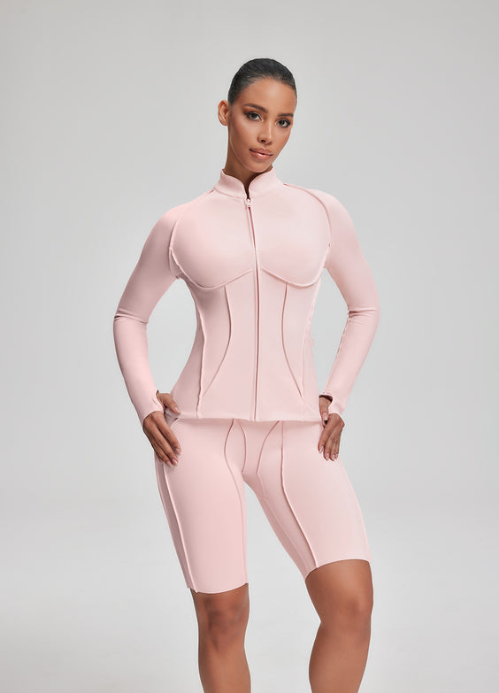 Haut zippé à manches longues avec contouring