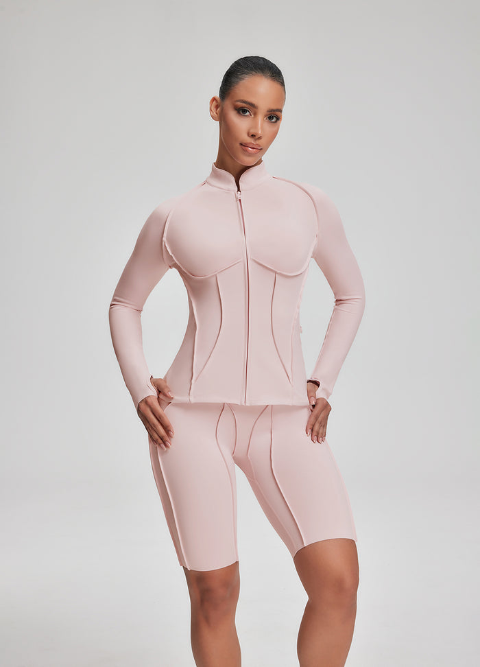 Contour Zip-Up Long Sleeve Top
