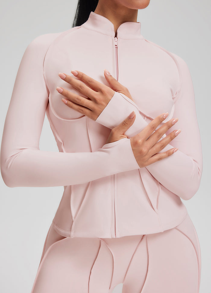 Contour Zip-Up Long Sleeve Top