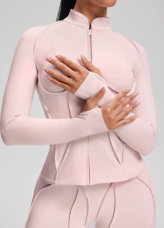 Haut zippé à manches longues avec contouring