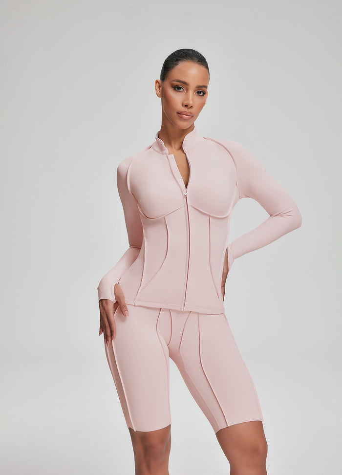 Contour Zip-Up Long Sleeve Top