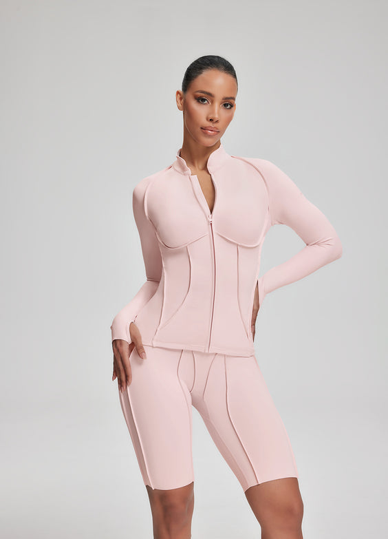 Haut zippé à manches longues avec contouring