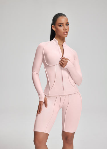 Contour Zip-Up Long Sleeve Top