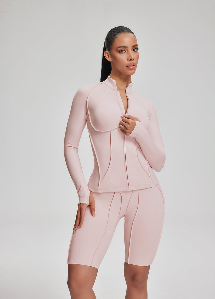 Contour Zip-Up Long Sleeve Top