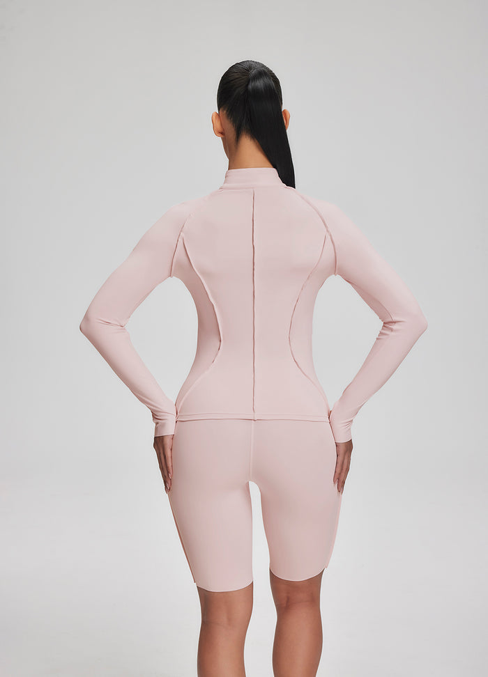 Contour Zip-Up Long Sleeve Top