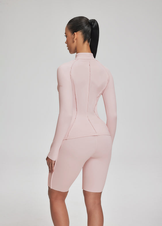 Contour Zip-Up Long Sleeve Top