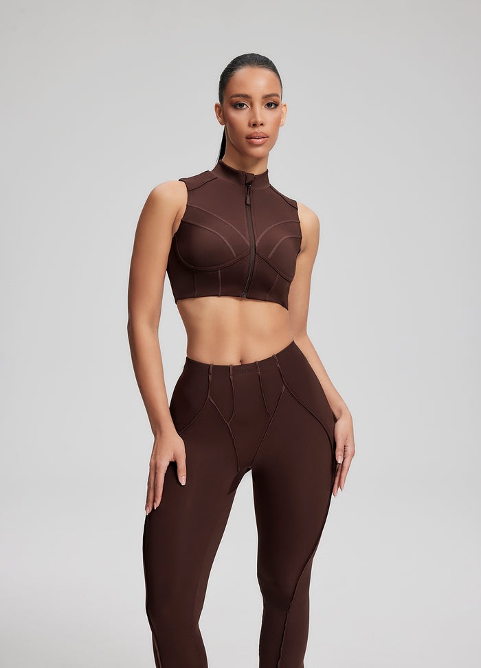 High-Neck Zip-Up Top