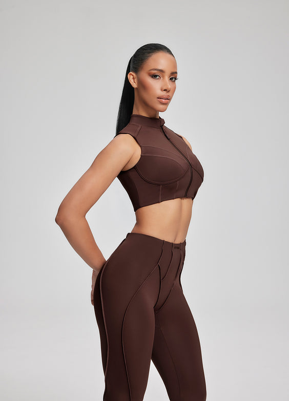 High-Neck Zip-Up Top