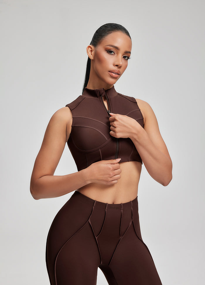 High-Neck Zip-Up Top