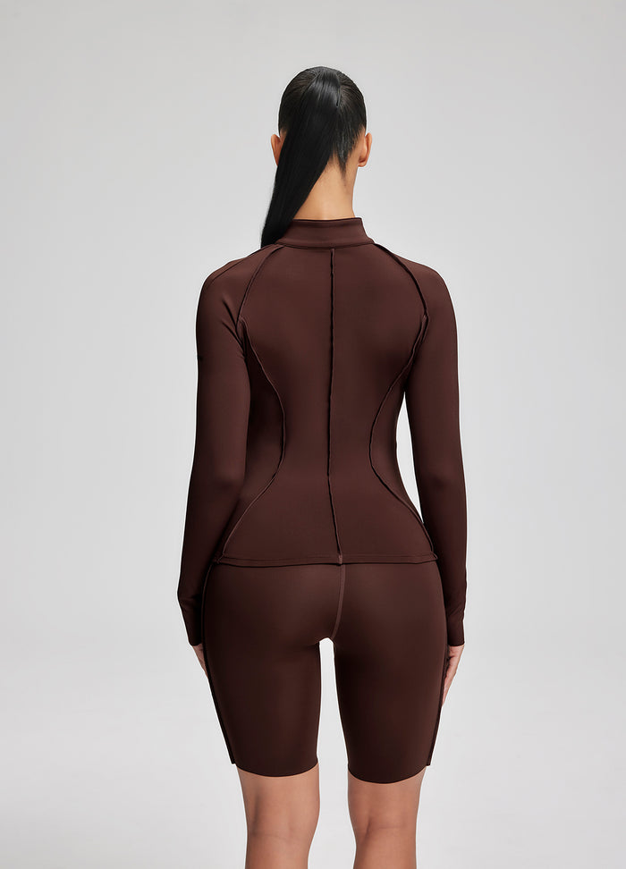 Contour Zip-Up Long Sleeve Top