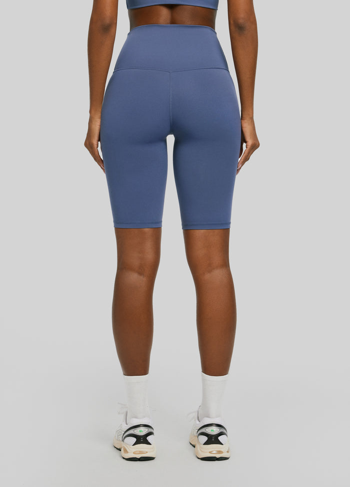 Short cycliste bleu iris