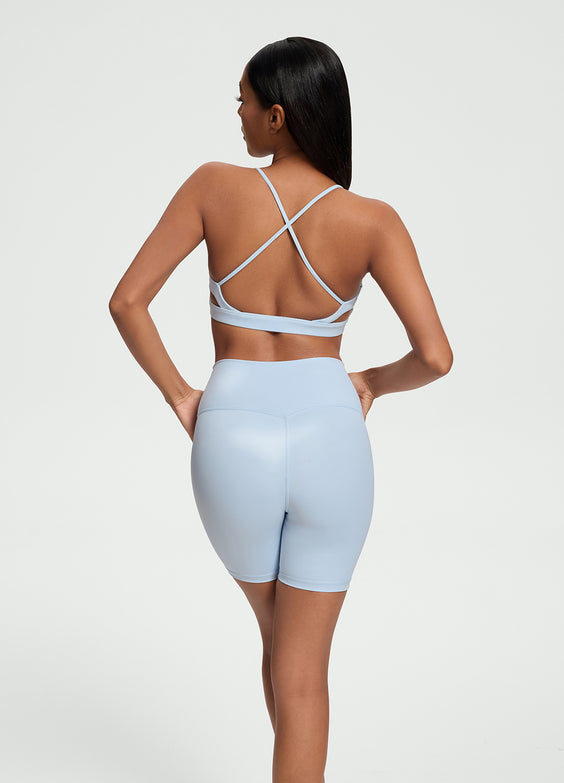 Faux Leather Bike Shorts