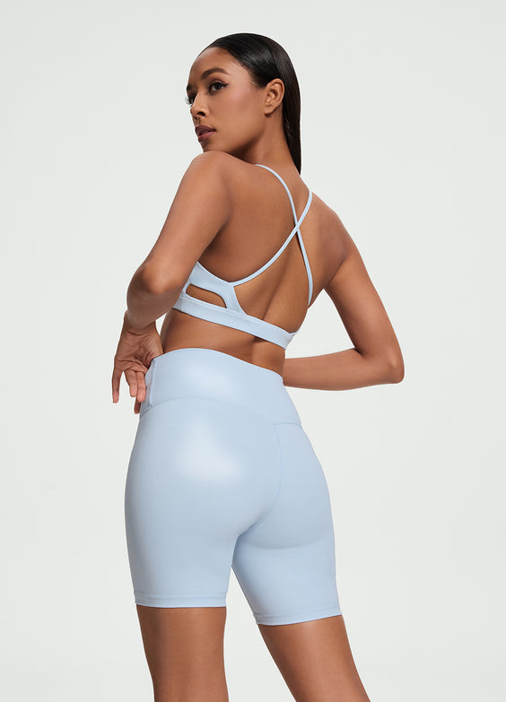 Faux Leather Bike Shorts
