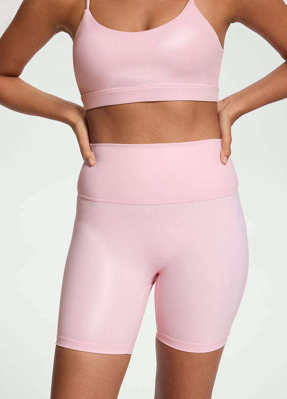 Faux Leather Bike Shorts