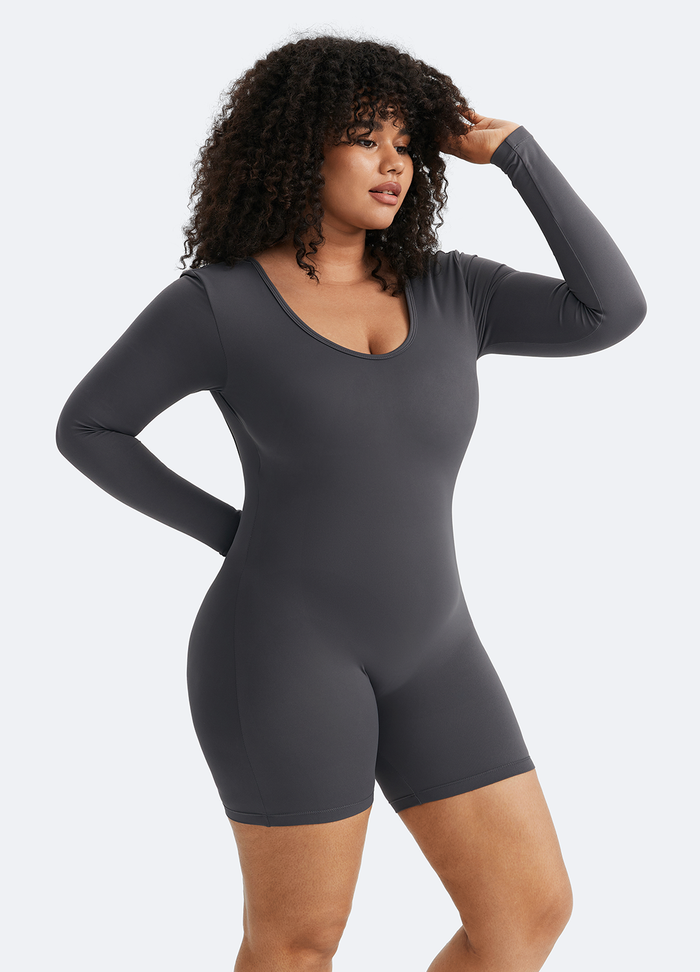 Langärmeliger U-Back-Bodysuit