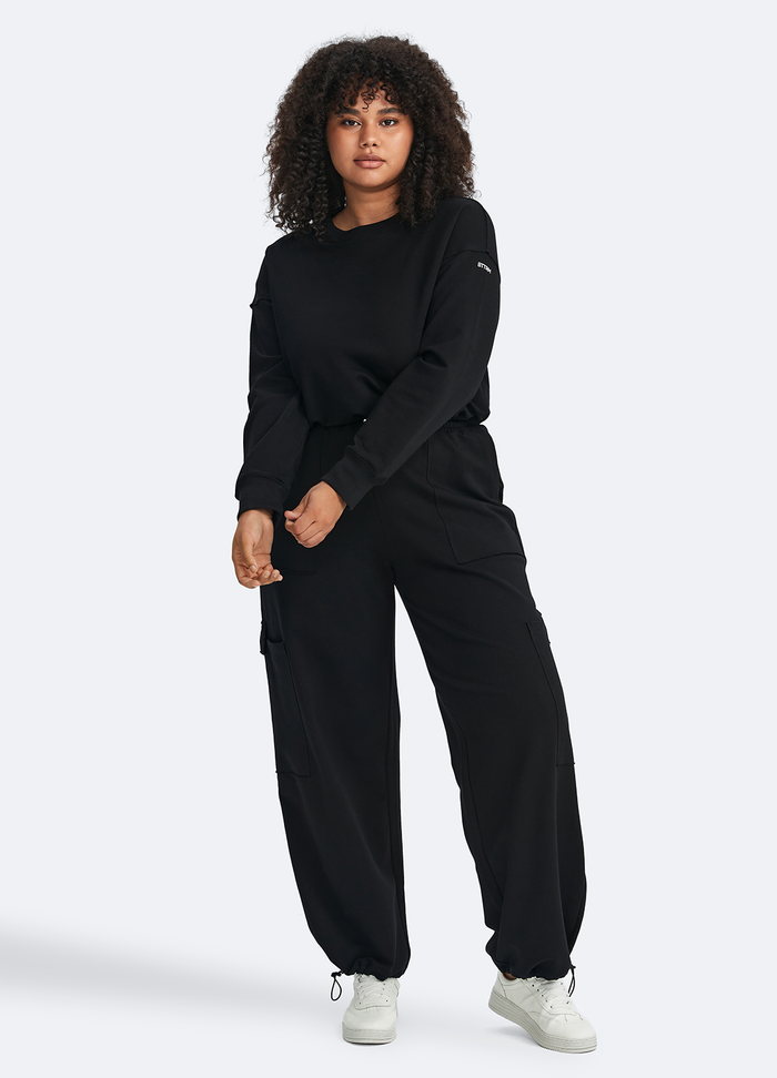 Cropped Sweatshirt with Drawstring