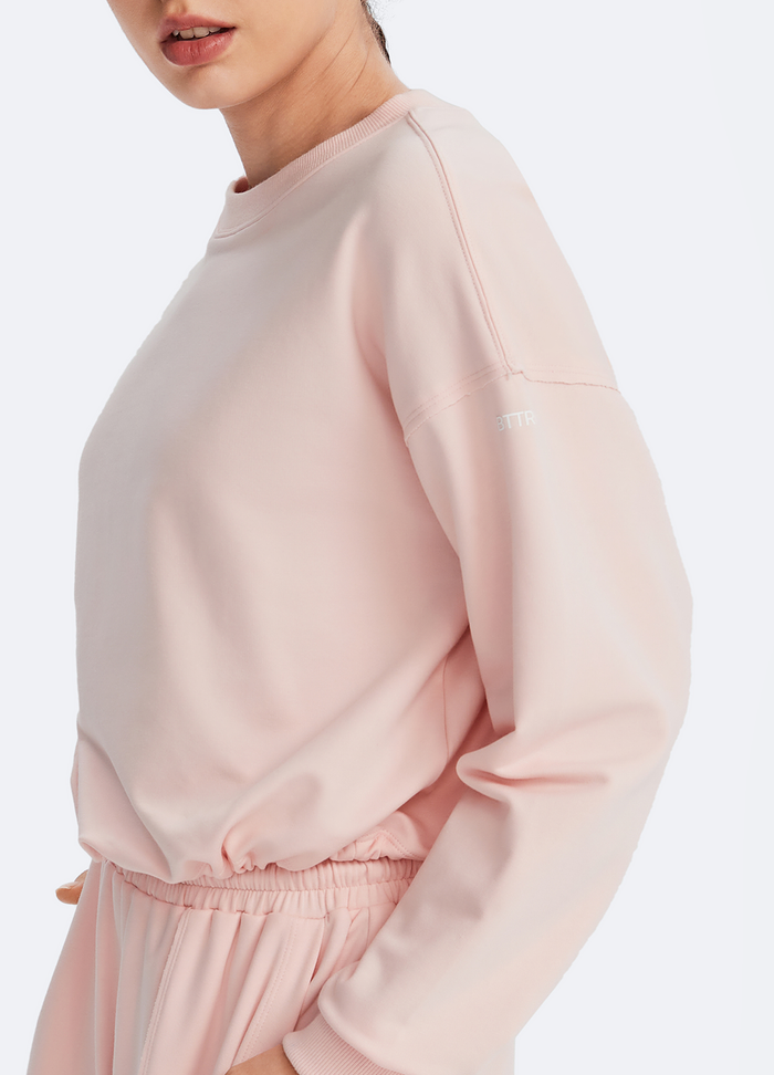 Cropped Sweatshirt mit Kordelzug