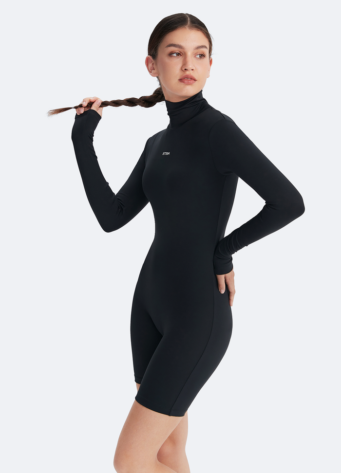 Classic Long Sleeve Romper (Color: Inky Black) | BetterMe Store Classic Long Sleeve Romper (Color: Inky Black) | BetterMe Store