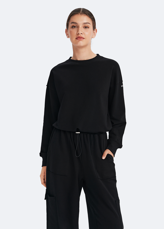 Cropped Sweatshirt mit Kordelzug