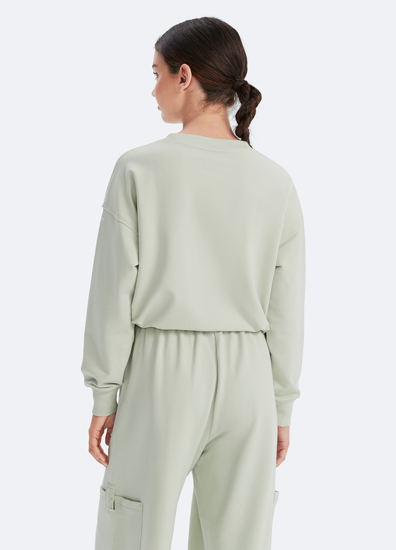 Cropped Sweatshirt mit Kordelzug