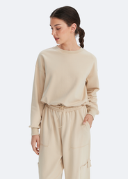 Cropped Sweatshirt mit Kordelzug