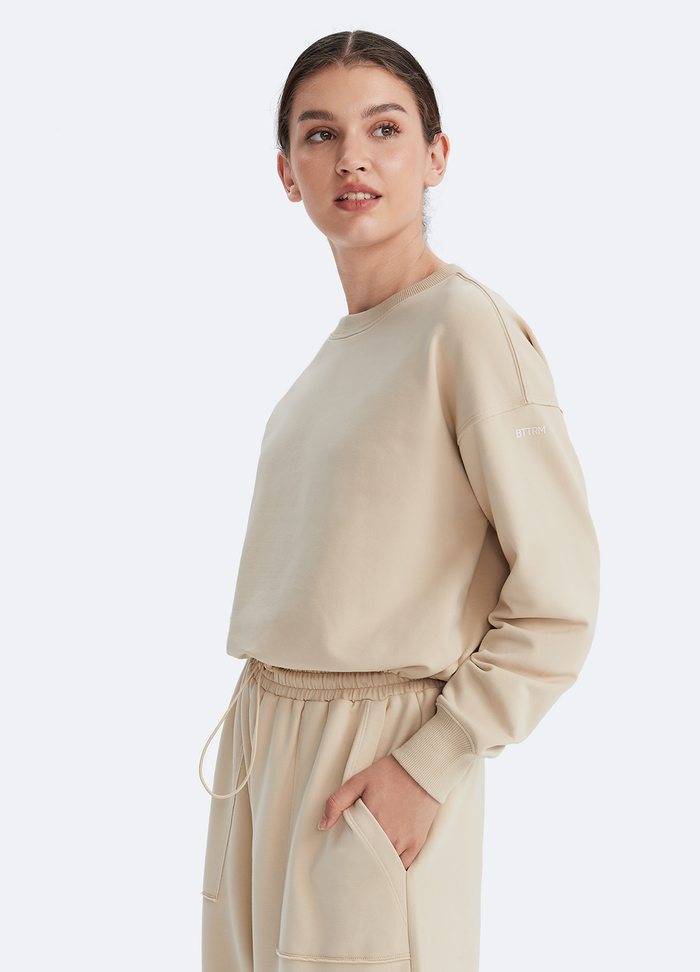 Cropped Sweatshirt mit Kordelzug