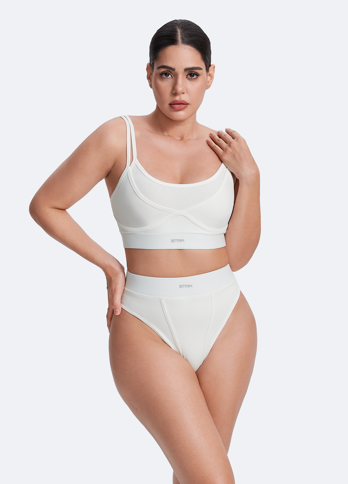 Bralette en coton à double bretelle