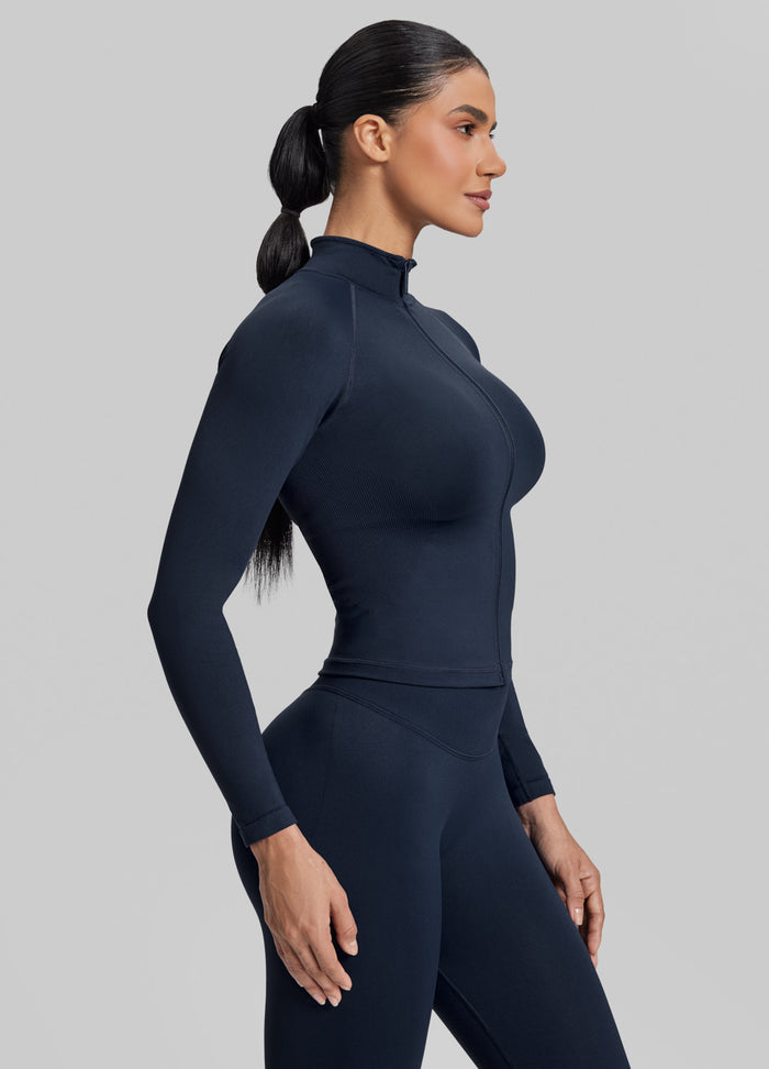 Ultrasculpt Longline Full Zipper Seamless Breathable Warm Jacket