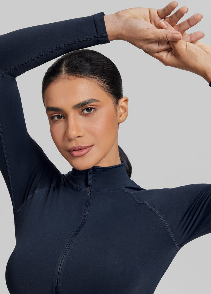 Ultrasculpt Longline Full Zipper Seamless Breathable Warm Jacket