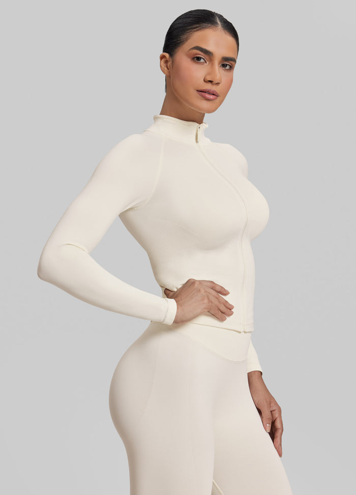 Ultrasculpt Longline Full Zipper Seamless Breathable Warm Jacket